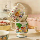 Axya 400ml Cartoon Ceramic Couple Cup - Heat Resistant Tea Milk Mug - Creative Boy and Girl Goblet Shape