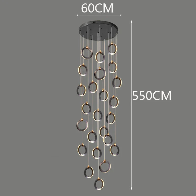 Axyaa Staircase Chandeliers: Modern LED Pendant Light Lamps for Living Room
