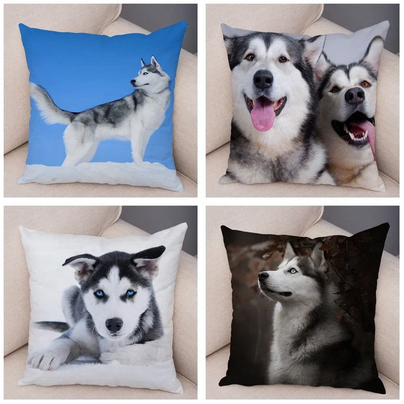 Siberian Husky Pillowcase - Axyaa Animal Cushion Cover, Decor, Cute, Dog Print