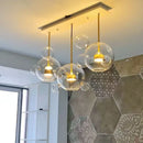 Axyaa Modern Bubble Black White Glass Chandelier LED Lighting