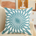 Axyaa Olive Green Yellow Floral Embroidery Pillow Cover 45x45cm Square Home Decoration