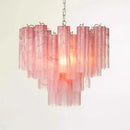 Axyaa Pink Glass Chandelier: Elegant Murano Pendant Lamp for Home Decor