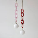 Axyaa Modern Glass Chain Chandelier Swagged Hanging Light Colorful Suspension Luminaire