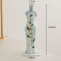 Axyaa Chinese Retro Cheongsam Ceramic Vase Maid Figure Home Decor