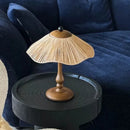 Axyaa Walnut Fabric LED Table Lamp: Retro Nordic Modern Home Decor Ornament