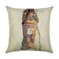 Cute Dog Watercolor Linen Cushion Cover 45*45cm - Axyaa