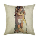 Cute Dog Watercolor Linen Cushion Cover 45*45cm - Axyaa