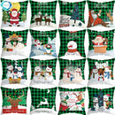 Axyaa Green Plaid Christmas Pillow Cover - Festive Home Decor