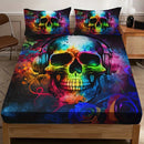 Axyaa Rose Skull Light Grey Fitted Sheet | Soft & Comfortable Solid Color Bedding
