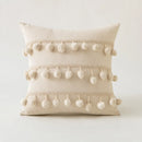 Axyaa Tufted Tassels Cushion Cover Cotton Linen Boho Throw Pillow for Home Decor