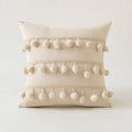 Axyaa Boho Tufted Linen Cushion Covers with Tassel - Nordic Style Pillow Cases