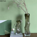 Axyaa Transparent Glass Vase Desk Decoration for Floral Arrangement & Hydroponics