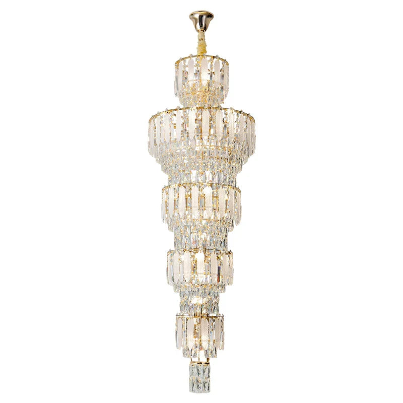 Axyaa Crystal Staircase Chandelier | Elegant European Style for Luxurious Living