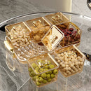 Axyaa 4/6 Grids Plastic Food Tray Dual Handle Snack Fruit Organizer