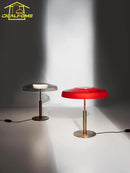 Axyaa DORA Red/Gray Glass Table Lamp with Touch Switch LED for Living Room