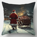Snowy Santa Snowman Pillowcase for Festive Home Decor by Axyaa