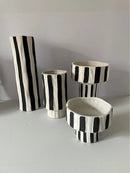 Axyaa Striped Ceramic Vase Geometric Flowerpot Ornament