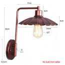 Axyaa Rust Color Retro Loft Wall Lamp Industrial Iron Style for Bedroom & Hotel