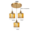 Axyaa Vintage LED Pendant Lamp with Copper Socket and Glass Shade