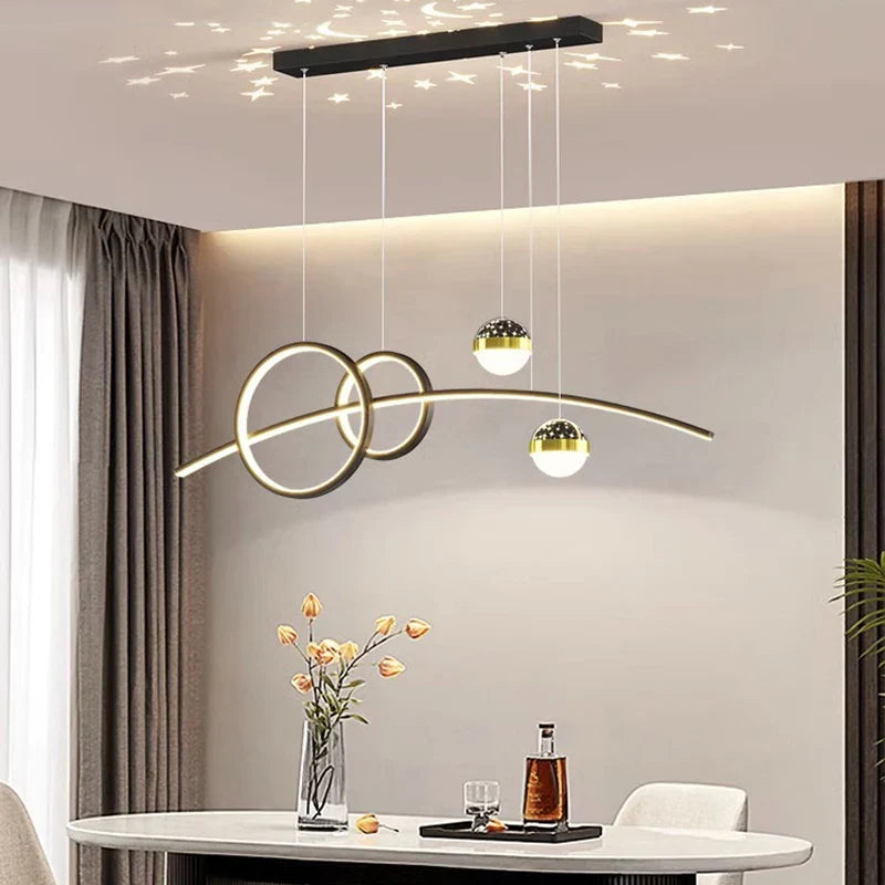 Axyaa Modern Dine Pendant Light Chandelier - Indoor LED Ceiling Lamp