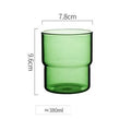 Axyaa 300-380ml Stackable Glass Mug Tumbler Cup in Various Colors for Hot/Cold Beverages