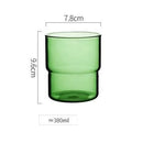 Axyaa 300-380ml Stackable Glass Mug Tumbler Cup in Various Colors for Hot/Cold Beverages