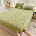 Axyaa Plush Velvet Fitted Sheet Set for Single and Couple Bedding