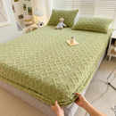 Axyaa Plush Velvet Fitted Sheet Set for Single and Couple Bedding