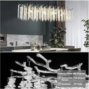 Axyaa Chrome Crystal LED Pendant Lights for Dining Living Kitchen Bedroom Chandeliers