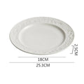 Axyaa Relief Stone Pattern Ceramic Plate for Elegant Dining