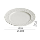 Axyaa Relief Stone Pattern Ceramic Plate for Elegant Dining