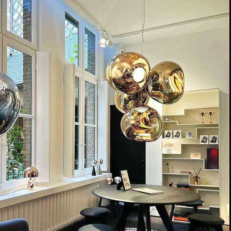 Axyaa Stainless Steel Dining Room LED Chandelier Ceiling Pendant Lamp