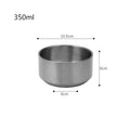 Axyaa Stainless Steel Ramen Bowl Double Layer Fruit Salad Soup Bowls Gold Silver