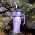 Axyaa Large Capacity Stainless Steel Thermos Bottle with Straw