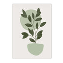 Axyaa Green Geometry Plant Leaves Canvas Wall Art Print Nordic Home Decor