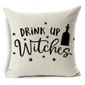 Axyaa Halloween Pattern Cushion Cover: Printed Linen Throw Pillow Case 45cm*45cm