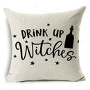 Axyaa Halloween Pattern Cushion Cover: Printed Linen Throw Pillow Case 45cm*45cm