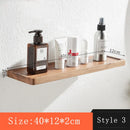 Axyaa Walnut Wall Mirror Desk Storage Rack: Compact, Stylish Bathroom Storage Solution