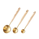 Axyaa Stainless Steel Measuring Cups & Spoons with Wooden Handle