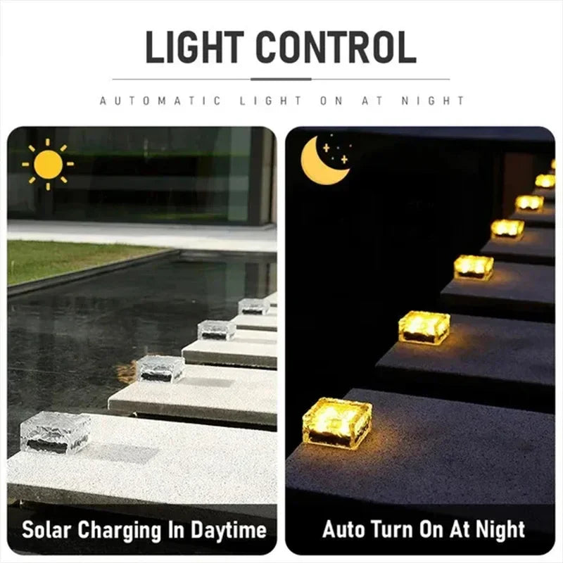 Axyaa Solar LED Brick Lights - Outdoor Waterproof Decoration for Yard and Garden
