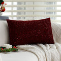 Red Gold Sequin Cushion Cover 45x45 - Axyaa High Quality Luxury Home Decoration