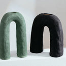 Axyaa Ceramic Arch Vase: Geometric Abstract Home Decor Flower Arrangement Terrarium