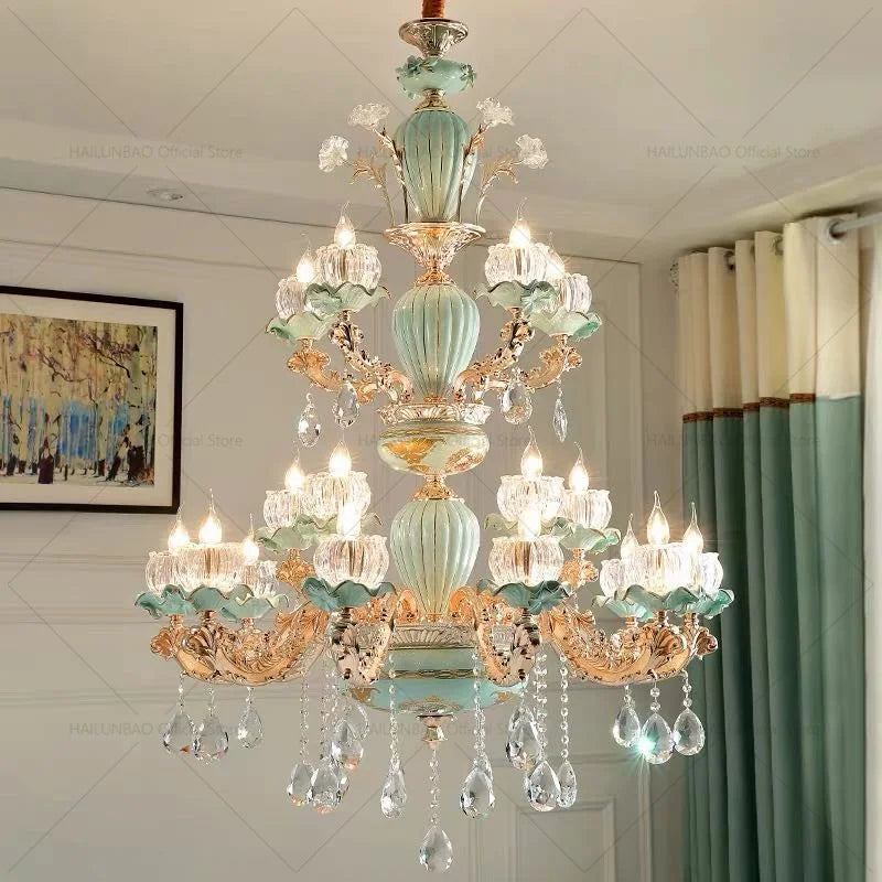 Axyaa Elegant Crystal Chandelier for Luxury Living Spaces