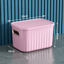 Axyaa Solid Color Storage Box with Cover - Household Organizer for Snacks, Cosmetics, Toys, Clothes