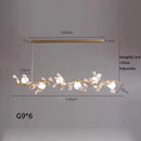 Axyaa Petal Shell Pendant Lights: Romantic Gold Hanging Chandeliers for Home Decor