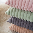 Axyaa Green Rabbit Fur Cushion Cover | Plush Soft Pillowcase for Sofa Décor