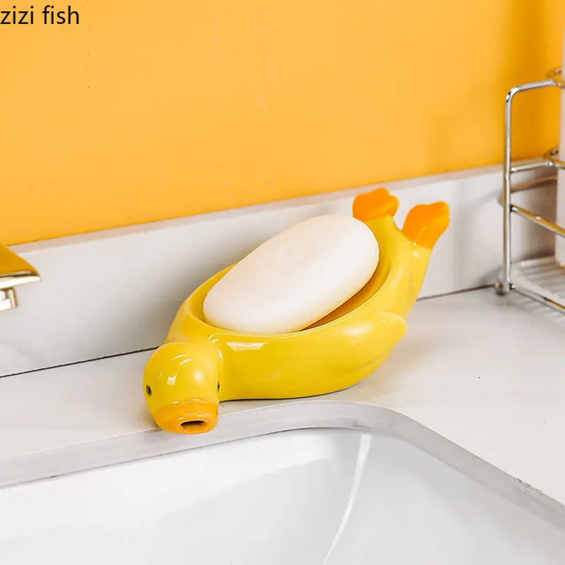 Duck Ceramic Soap Dish Table Top Holder by Axya