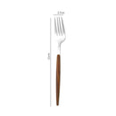 Axyaa Wood Grain Handle Gold Steak Knife and Fork Set