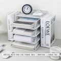 4-Tier Paper Tray Storage Box with File Holder for Desk Organization by Axyaa
