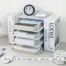 4-Tier Paper Tray Storage Box with File Holder for Desk Organization by Axyaa